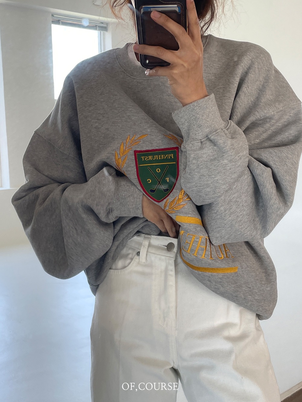[Re-open][OFC]Vintage Embroidery Sweatshirt (melange gray) - 미입금분 당일배송