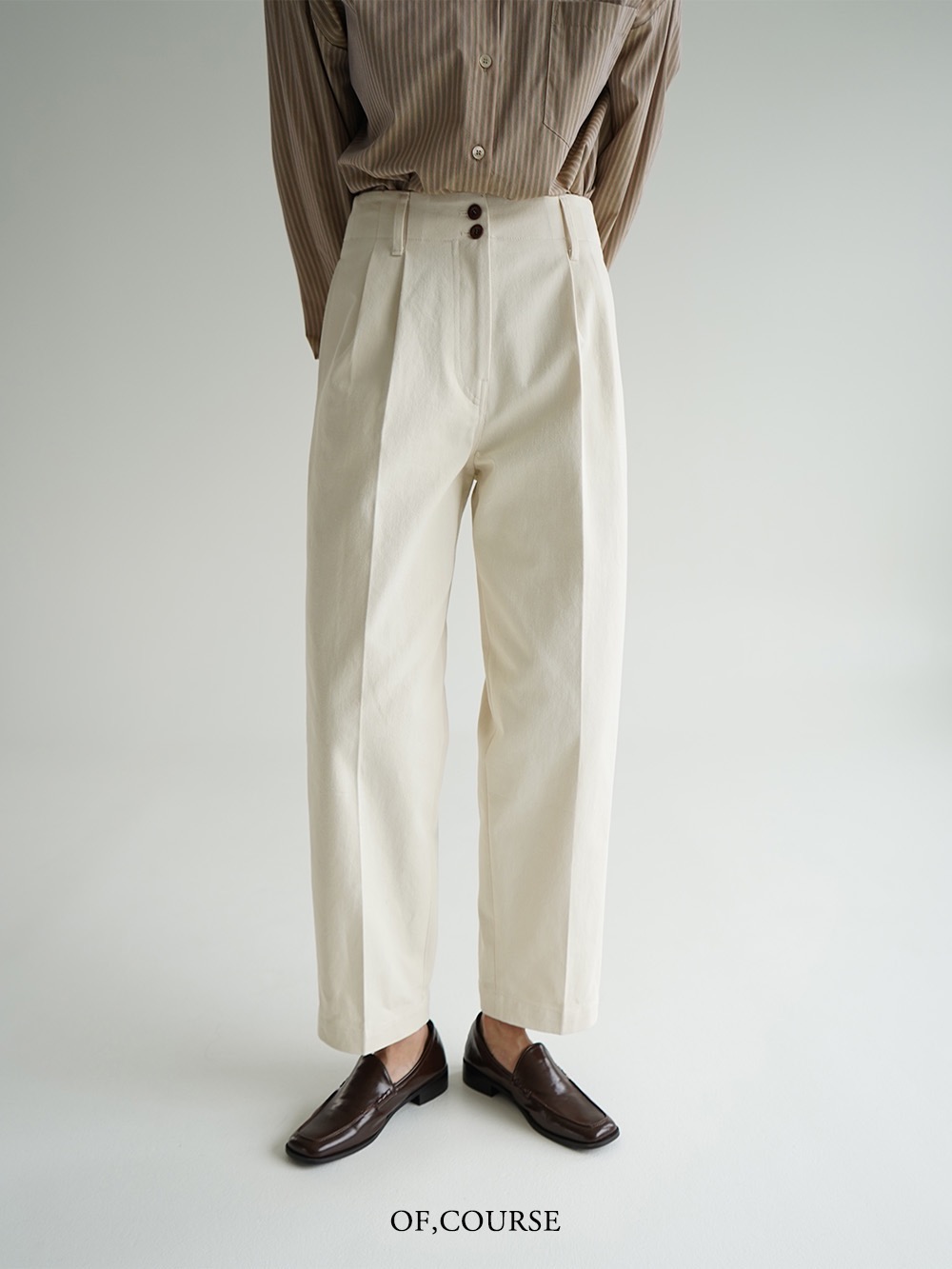 [Re-open][OFC]2 Button Pintuck Pants (ivory) - 미입금분 당일배송