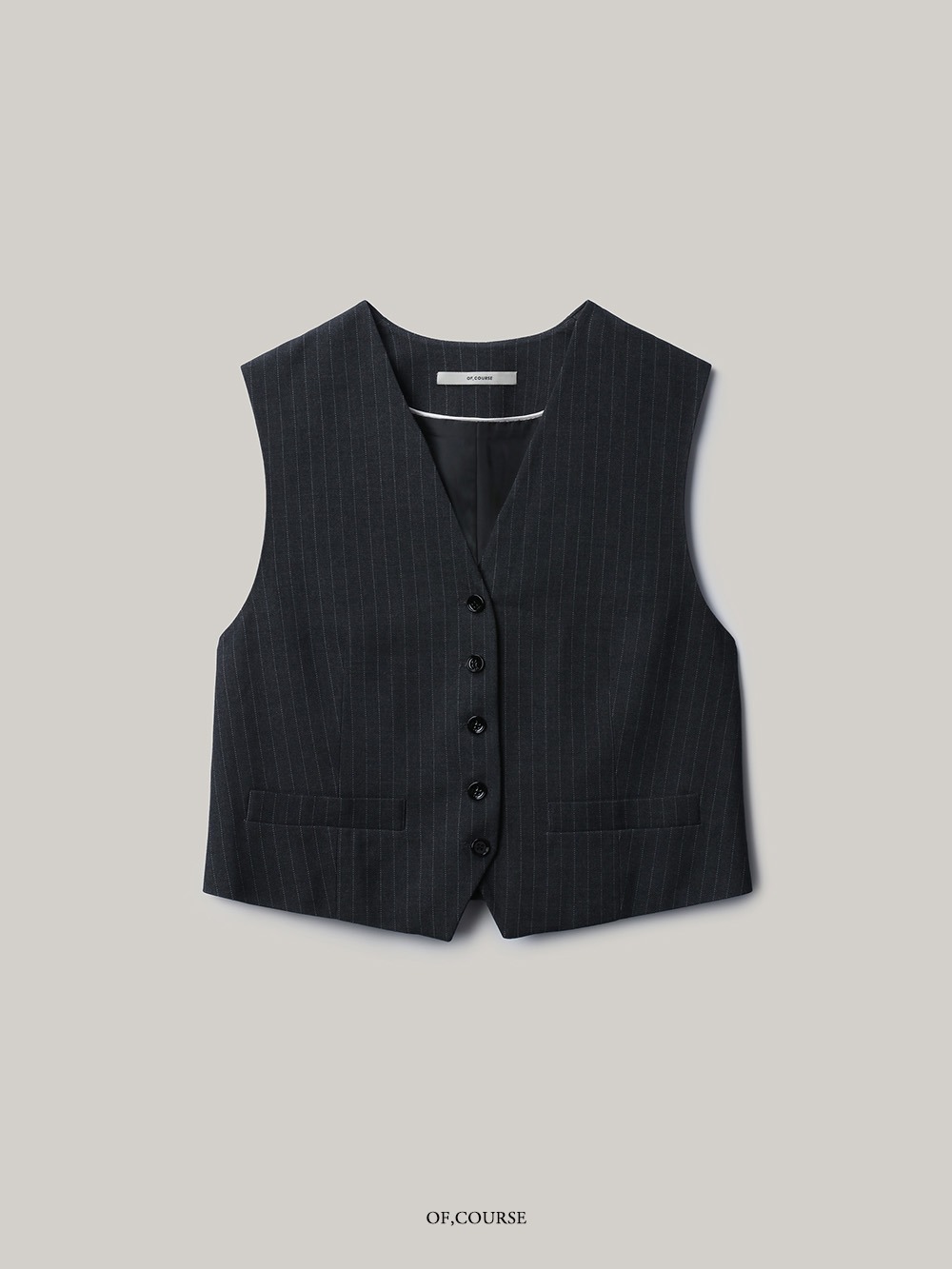 [OFC]Set-up Stripe Vest (charcoal)