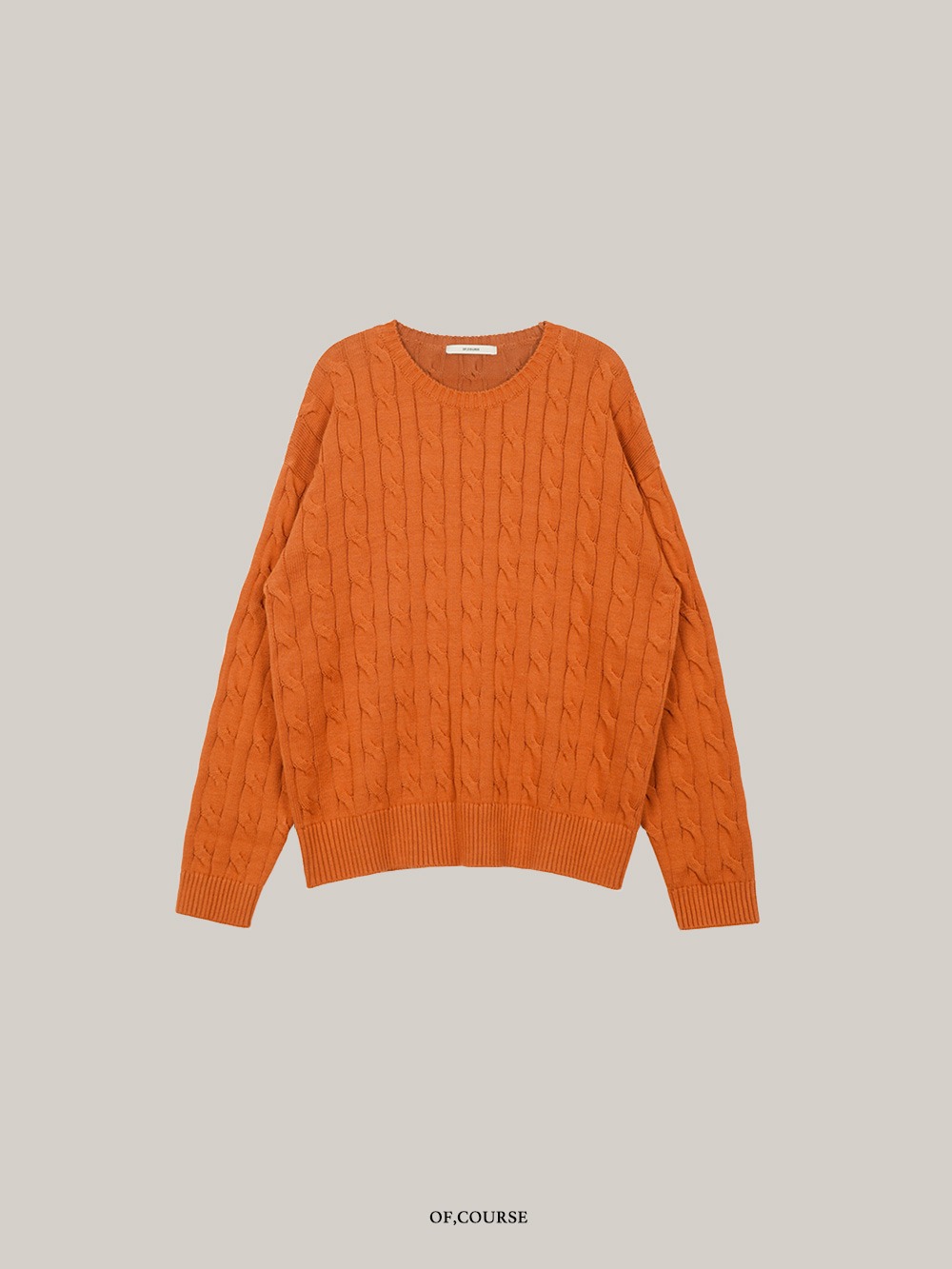 [OFC]Cable Round Knit (orange)