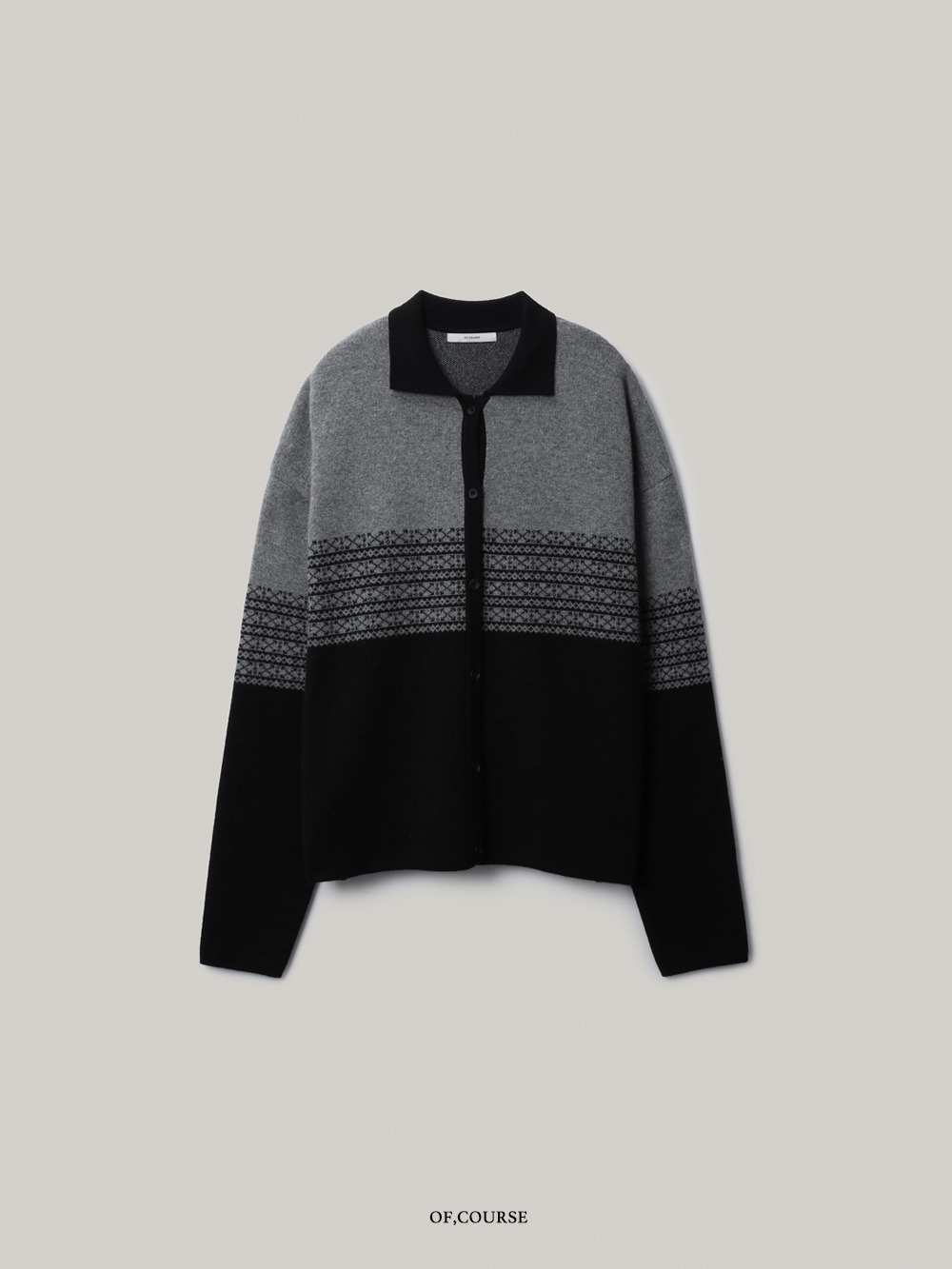 [OFC]Nordic Button Knit (black)