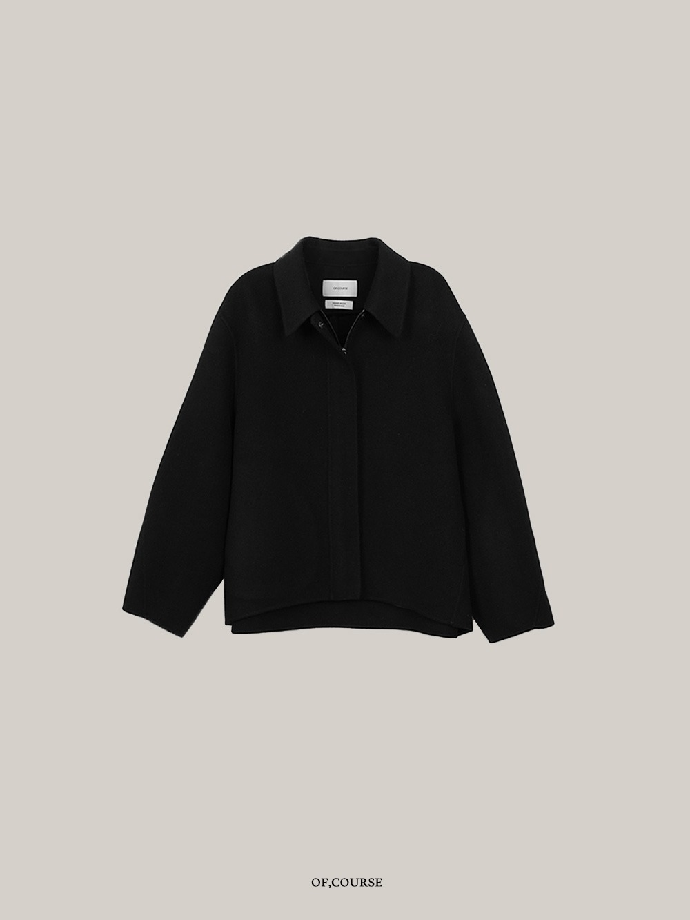 [OFC]Zip-up Half Handmade Coat (black)