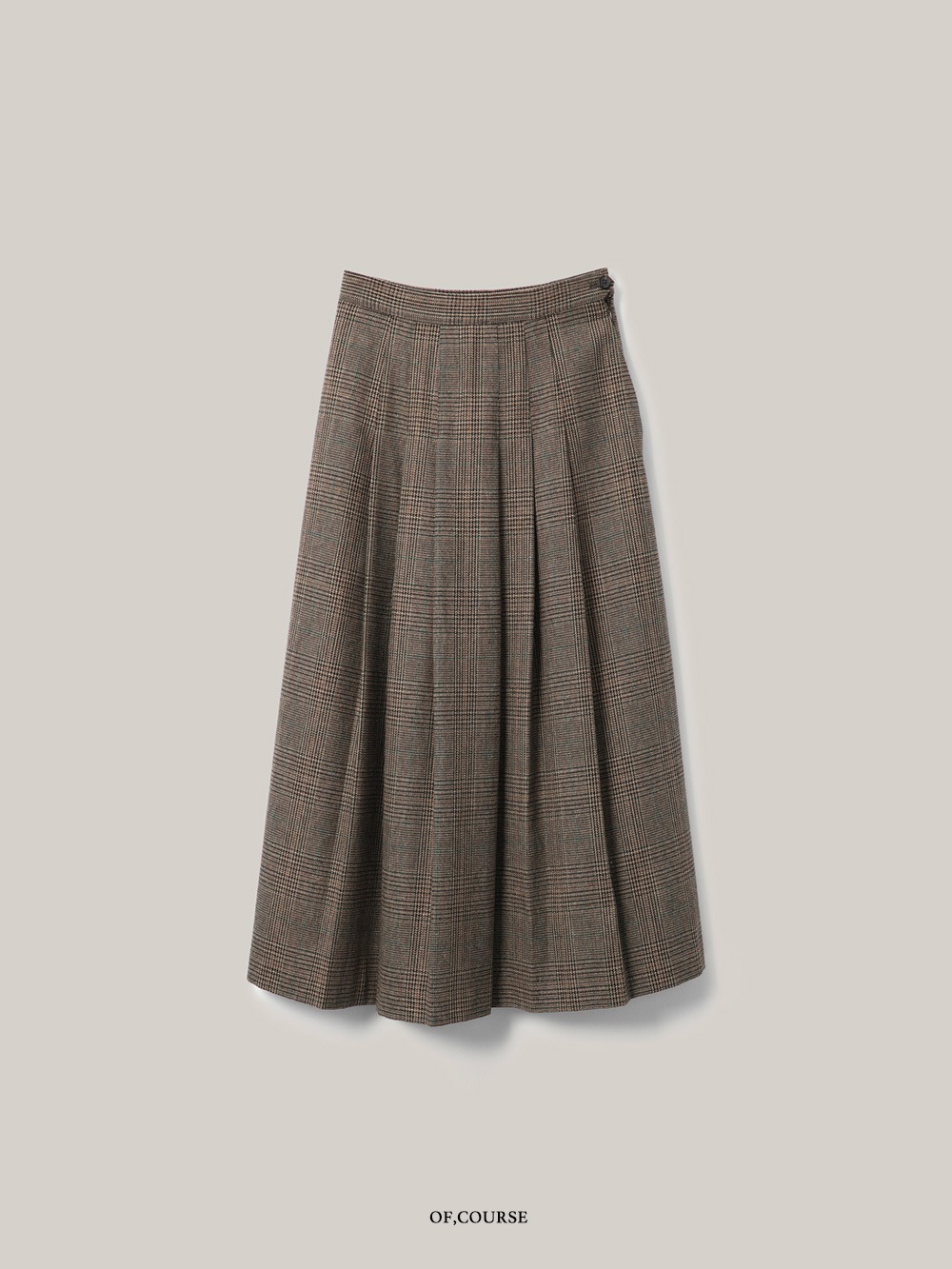 [OFC]Check Pleats Skirt (beige)