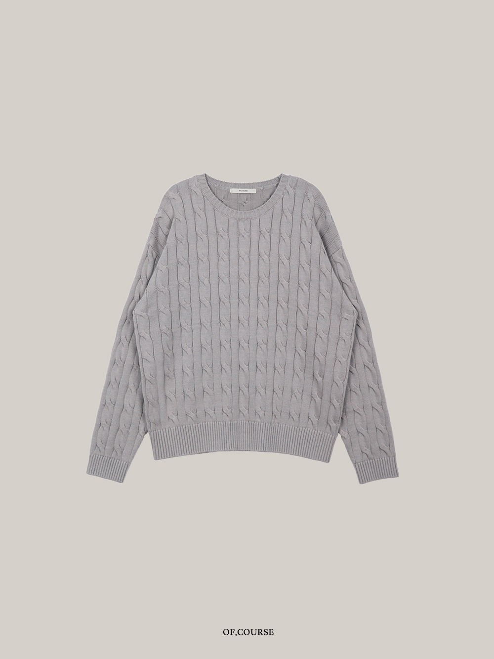 [OFC]Cable Round Knit (light gray)