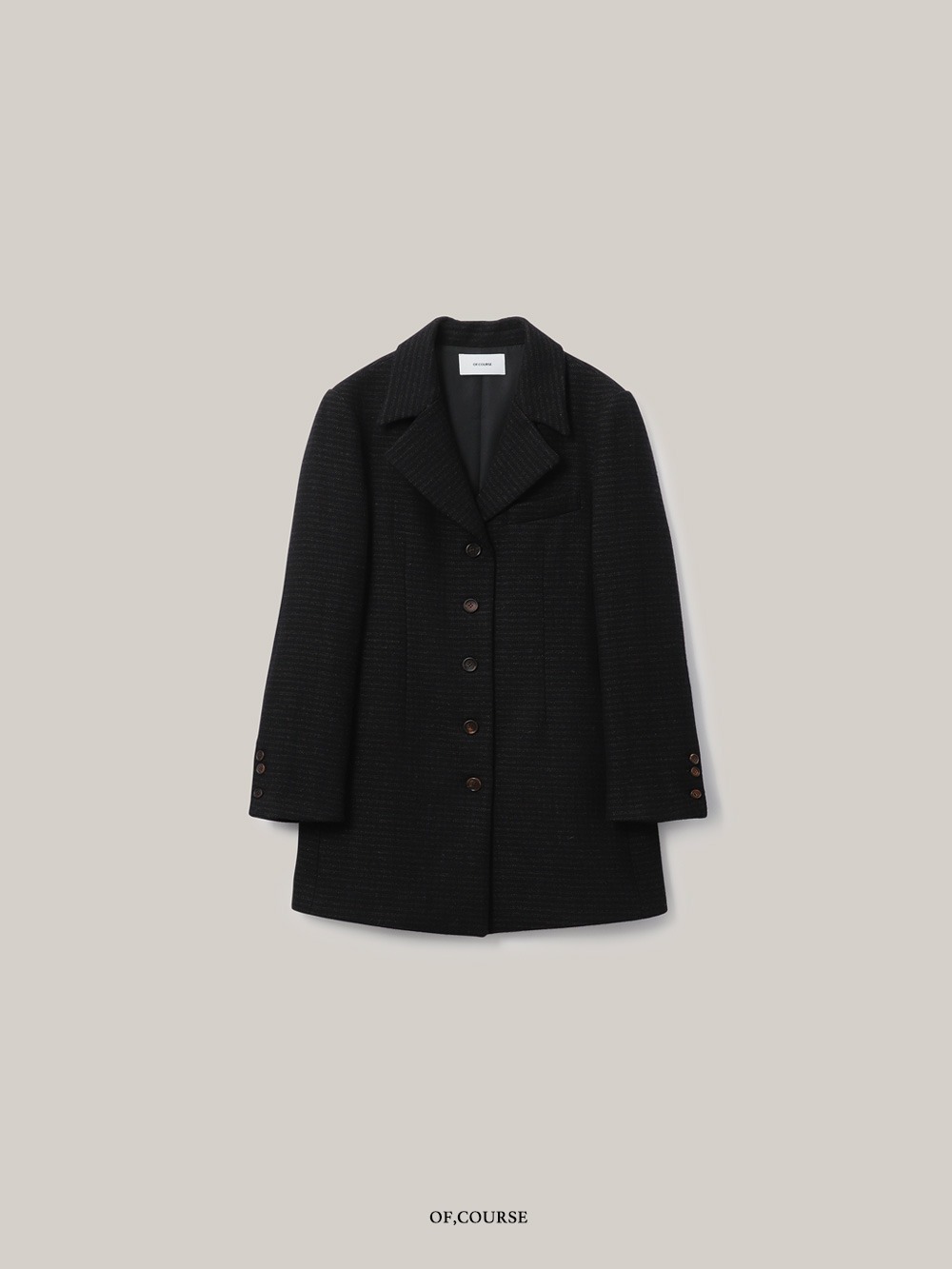[OFC]British Check Half Coat (black)