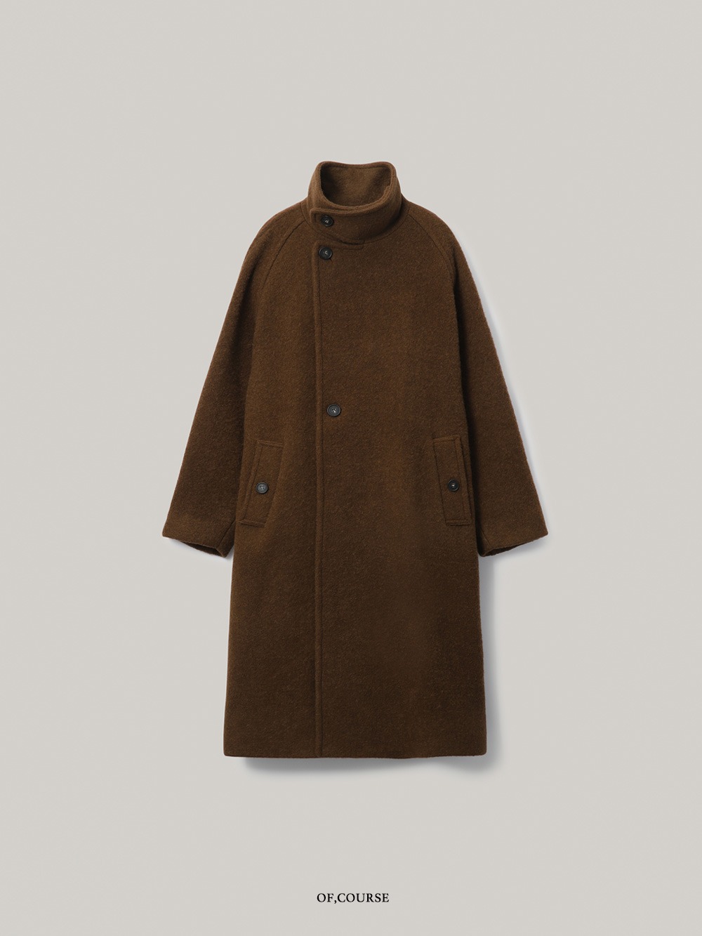 [OFC]Boucle High Neck Coat (brown)
