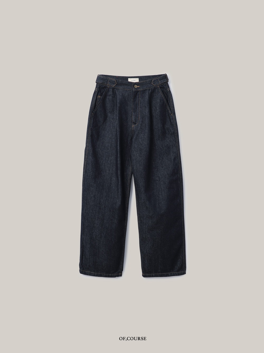 [OFC]Waist Belt Denim Pants (indigo blue)