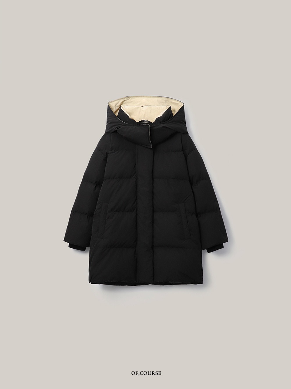 [OFC]Slit Half Puffer Jacket (black)