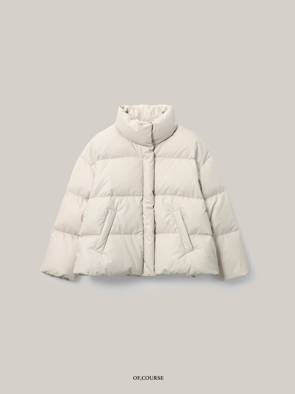 [OFC]Leather Short Puffer Jacket (cream)