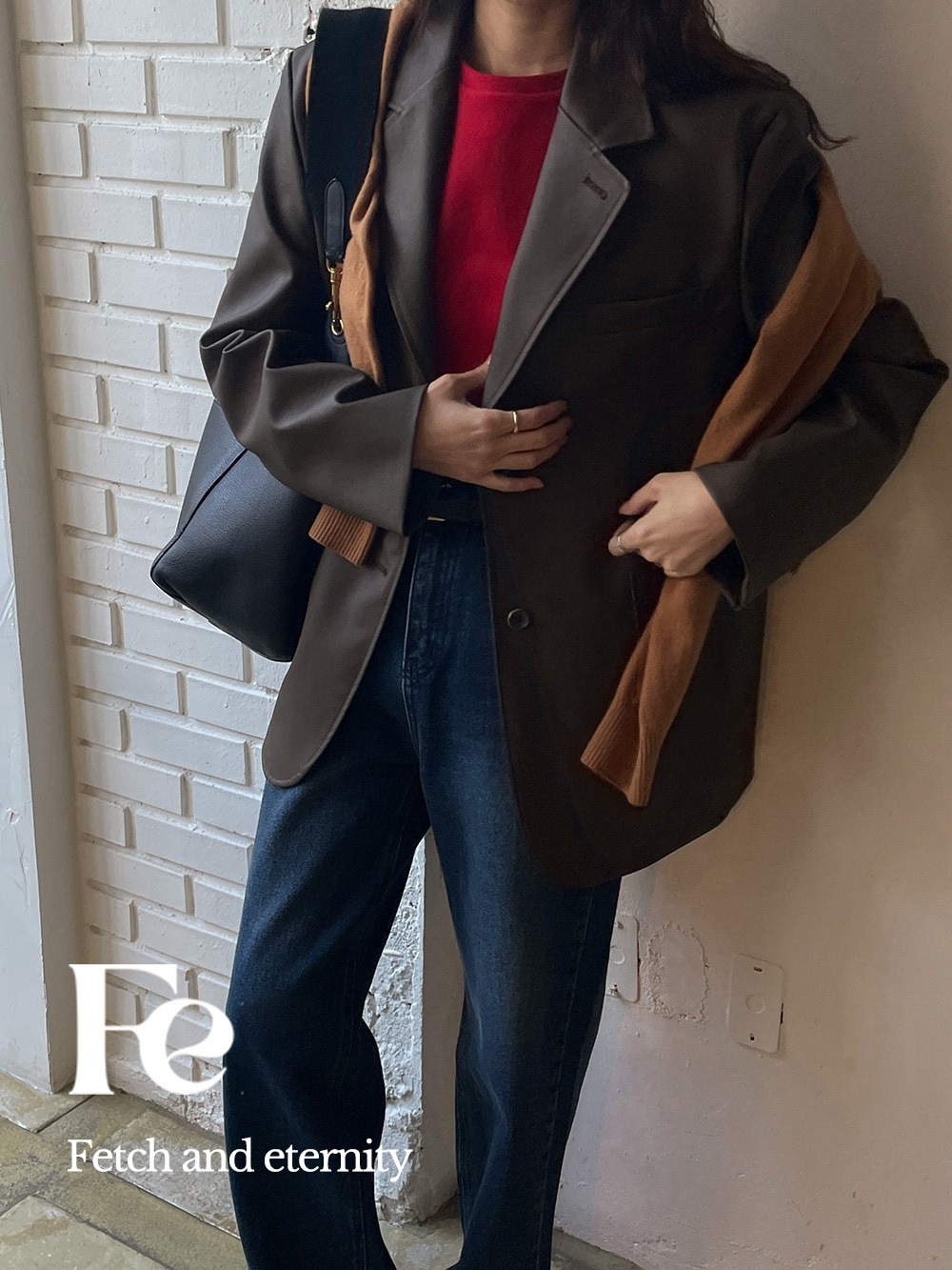 [Fe]브라운 레더 재킷