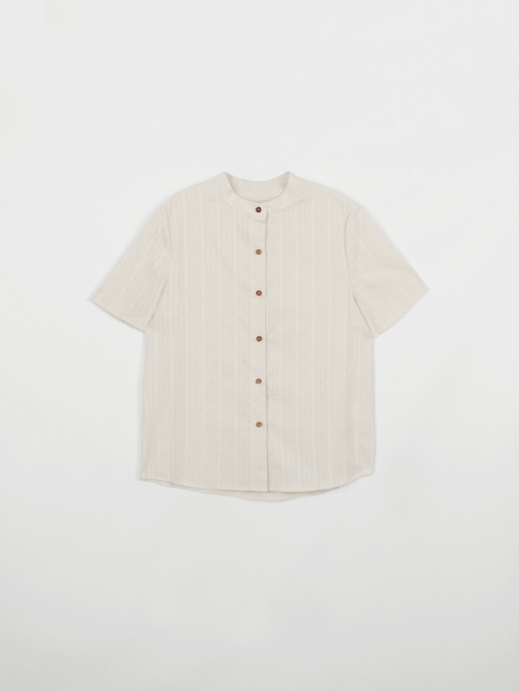 [OFC]China Collar Lace Shirt (cream)